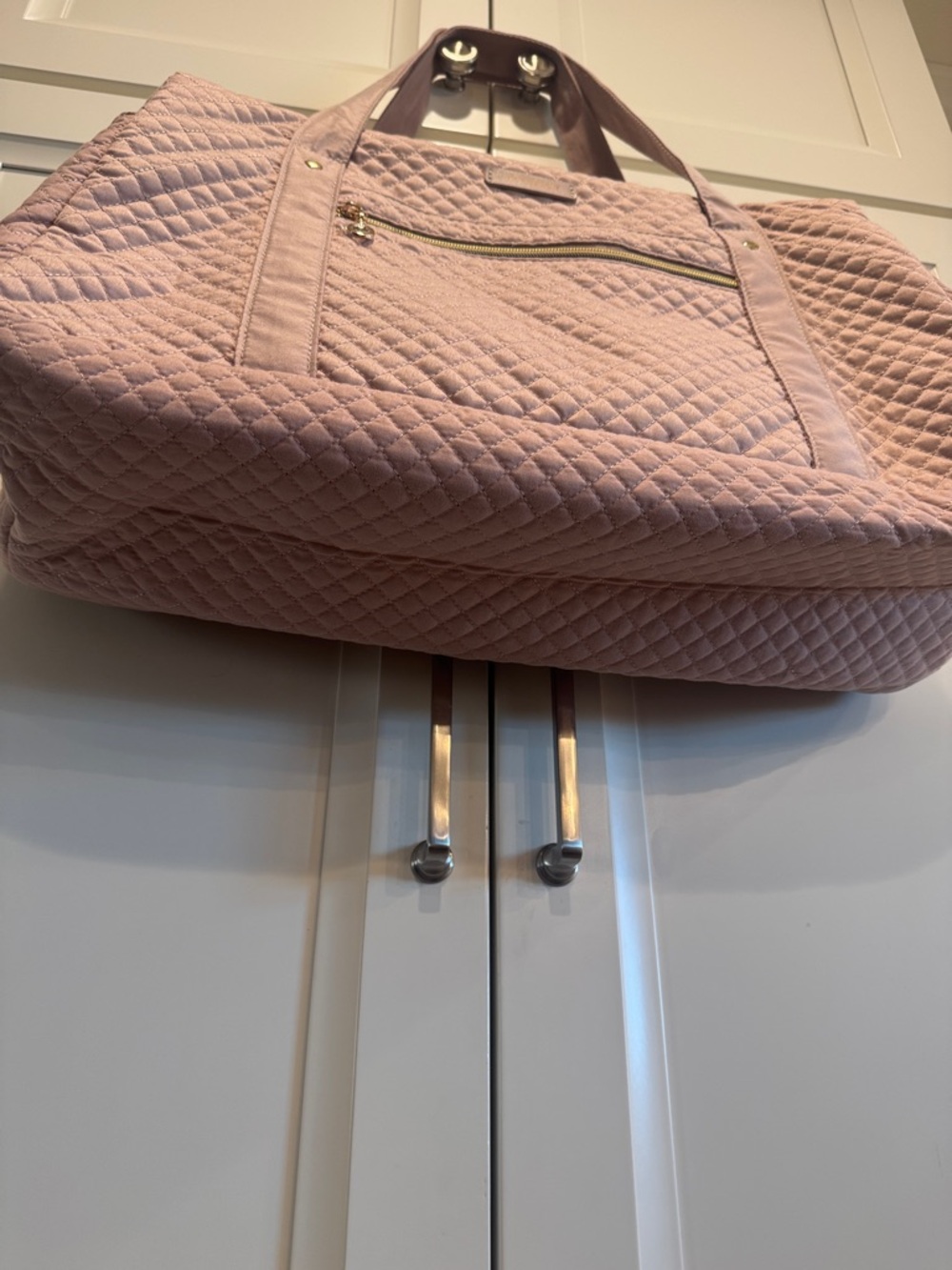 Bagsmart Blush Pink Quilted Weekender Bag - Picture 7 of 11